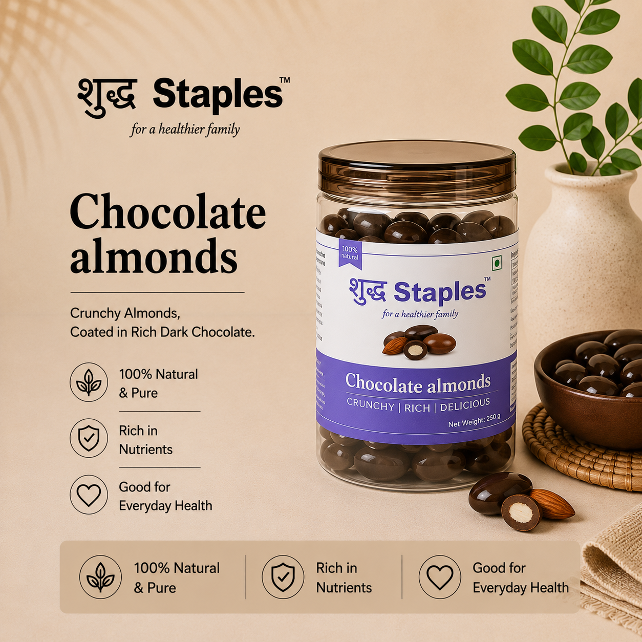 Chocolate Almonds - 250 gm