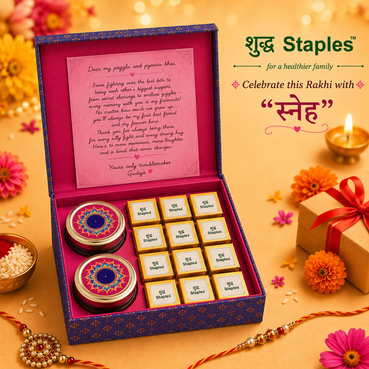 स्नेह - Premium Rakhi Gift box
